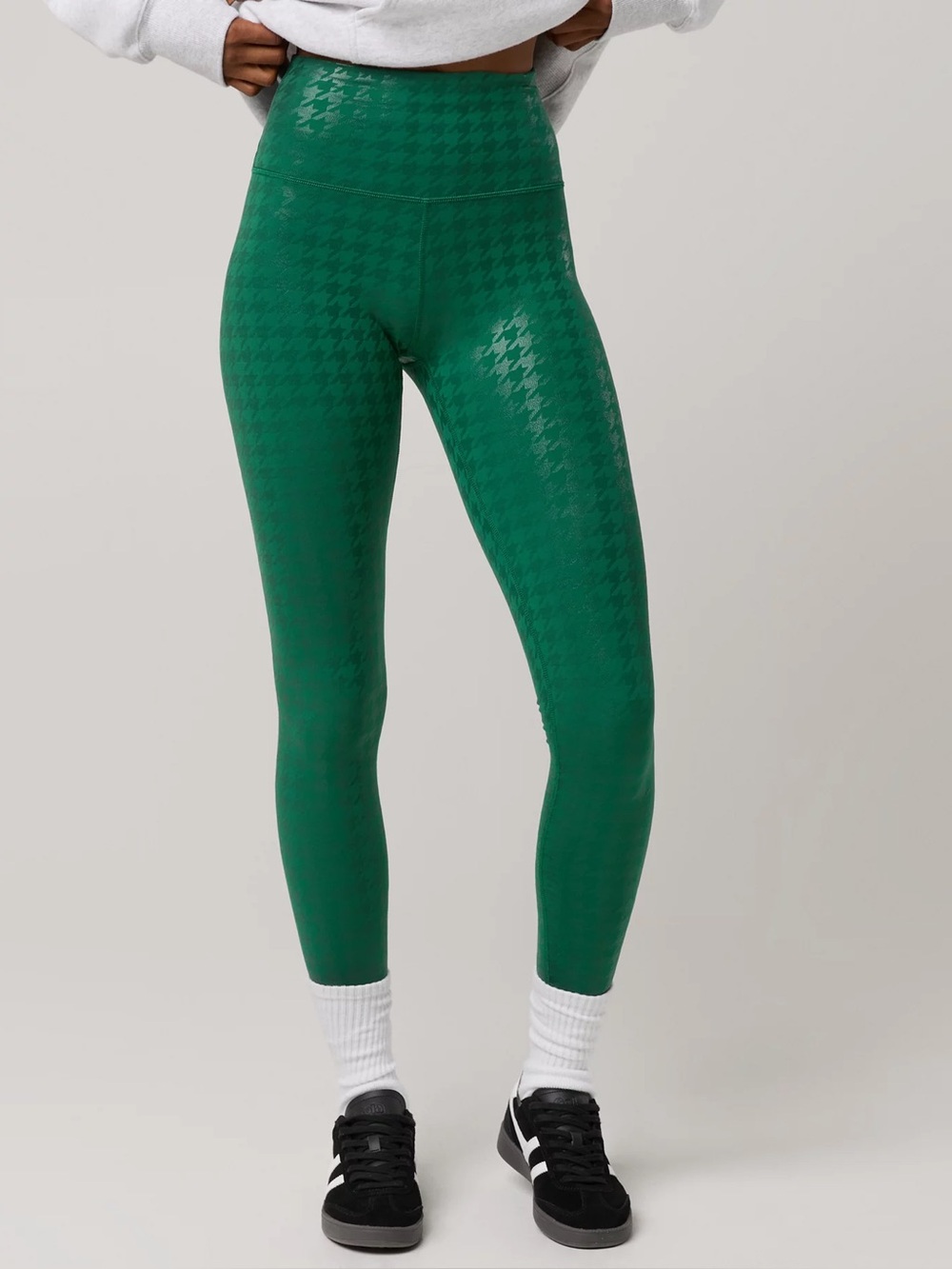 Offline Aerie Houndstooth Hugger High Waisted Ankle Leggings Green Medium